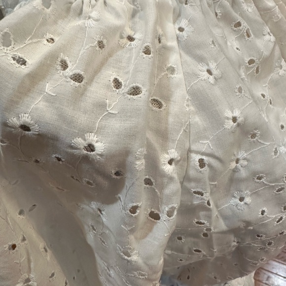 Loungees white eyelet ruffle trim vintage prairie maxi dress women’s size small - Picture 5 of 7